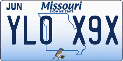 MO license plate YL0X9X