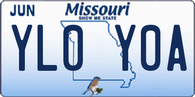 MO license plate YL0Y0A