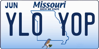 MO license plate YL0Y0P