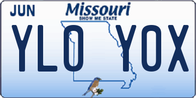 MO license plate YL0Y0X