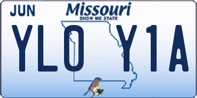 MO license plate YL0Y1A