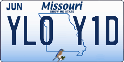 MO license plate YL0Y1D