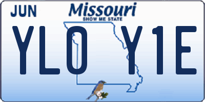 MO license plate YL0Y1E