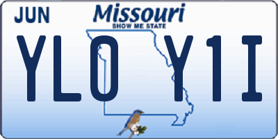MO license plate YL0Y1I