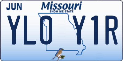 MO license plate YL0Y1R