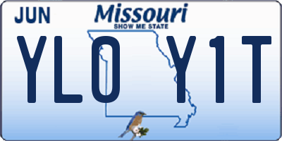 MO license plate YL0Y1T
