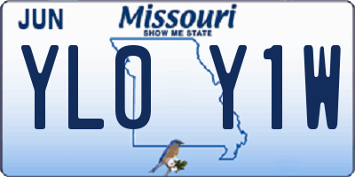 MO license plate YL0Y1W
