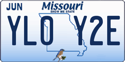 MO license plate YL0Y2E