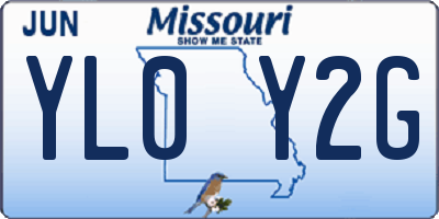 MO license plate YL0Y2G