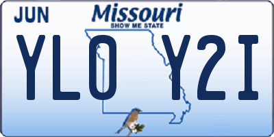 MO license plate YL0Y2I