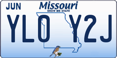 MO license plate YL0Y2J