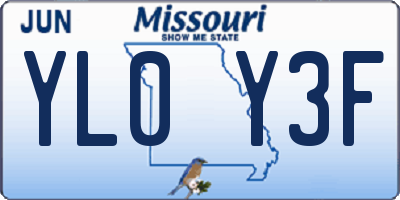 MO license plate YL0Y3F