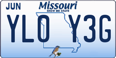 MO license plate YL0Y3G