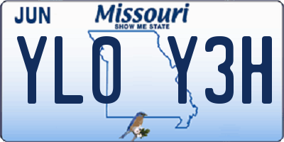 MO license plate YL0Y3H