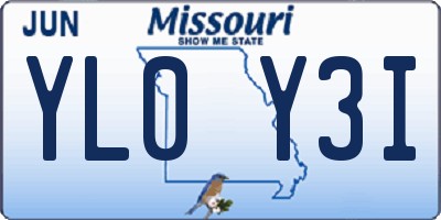 MO license plate YL0Y3I