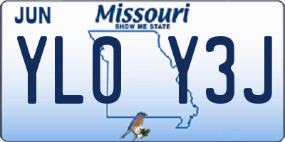 MO license plate YL0Y3J