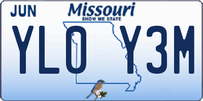 MO license plate YL0Y3M