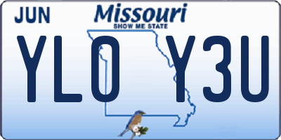 MO license plate YL0Y3U