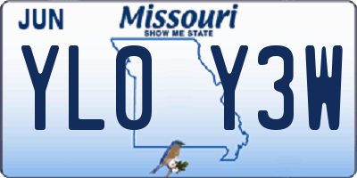 MO license plate YL0Y3W