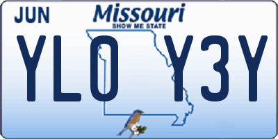 MO license plate YL0Y3Y