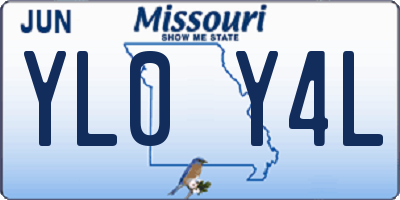 MO license plate YL0Y4L