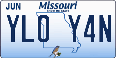 MO license plate YL0Y4N