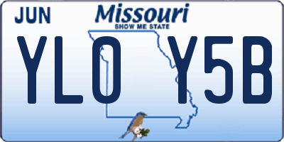 MO license plate YL0Y5B