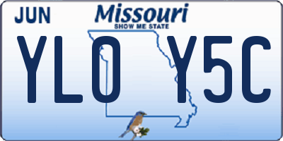 MO license plate YL0Y5C