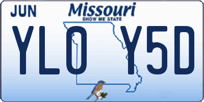 MO license plate YL0Y5D