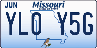 MO license plate YL0Y5G