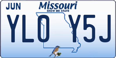 MO license plate YL0Y5J
