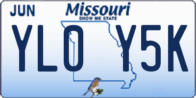 MO license plate YL0Y5K