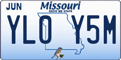 MO license plate YL0Y5M