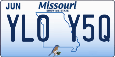 MO license plate YL0Y5Q