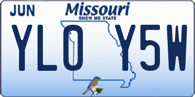 MO license plate YL0Y5W