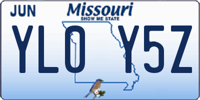 MO license plate YL0Y5Z