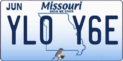 MO license plate YL0Y6E