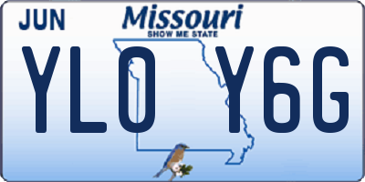 MO license plate YL0Y6G