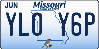 MO license plate YL0Y6P