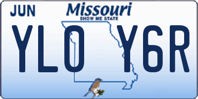 MO license plate YL0Y6R