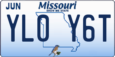 MO license plate YL0Y6T