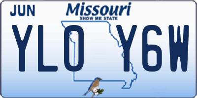 MO license plate YL0Y6W