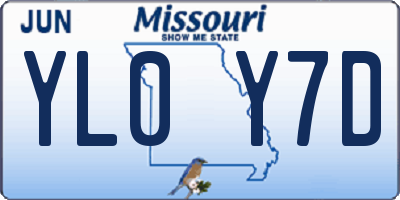 MO license plate YL0Y7D