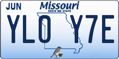 MO license plate YL0Y7E