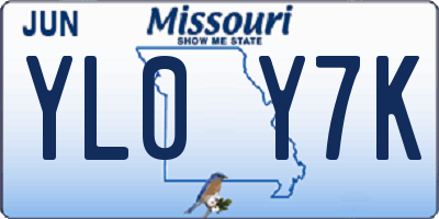 MO license plate YL0Y7K