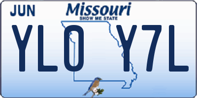 MO license plate YL0Y7L