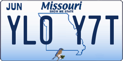 MO license plate YL0Y7T