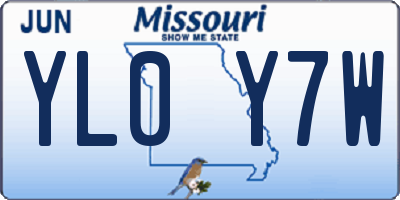 MO license plate YL0Y7W