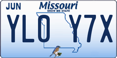 MO license plate YL0Y7X