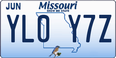 MO license plate YL0Y7Z